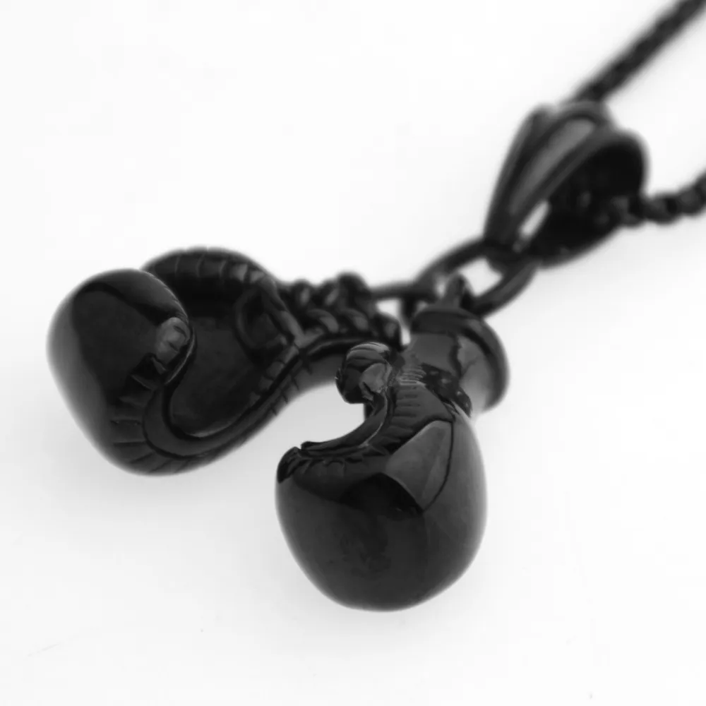 Pendant Necklaces 2pcs/set Mens Unisex Stainless Steel Sier Color/gold Black Boxing Gloves Necklace Sport Colar Jewelry_voghion.com