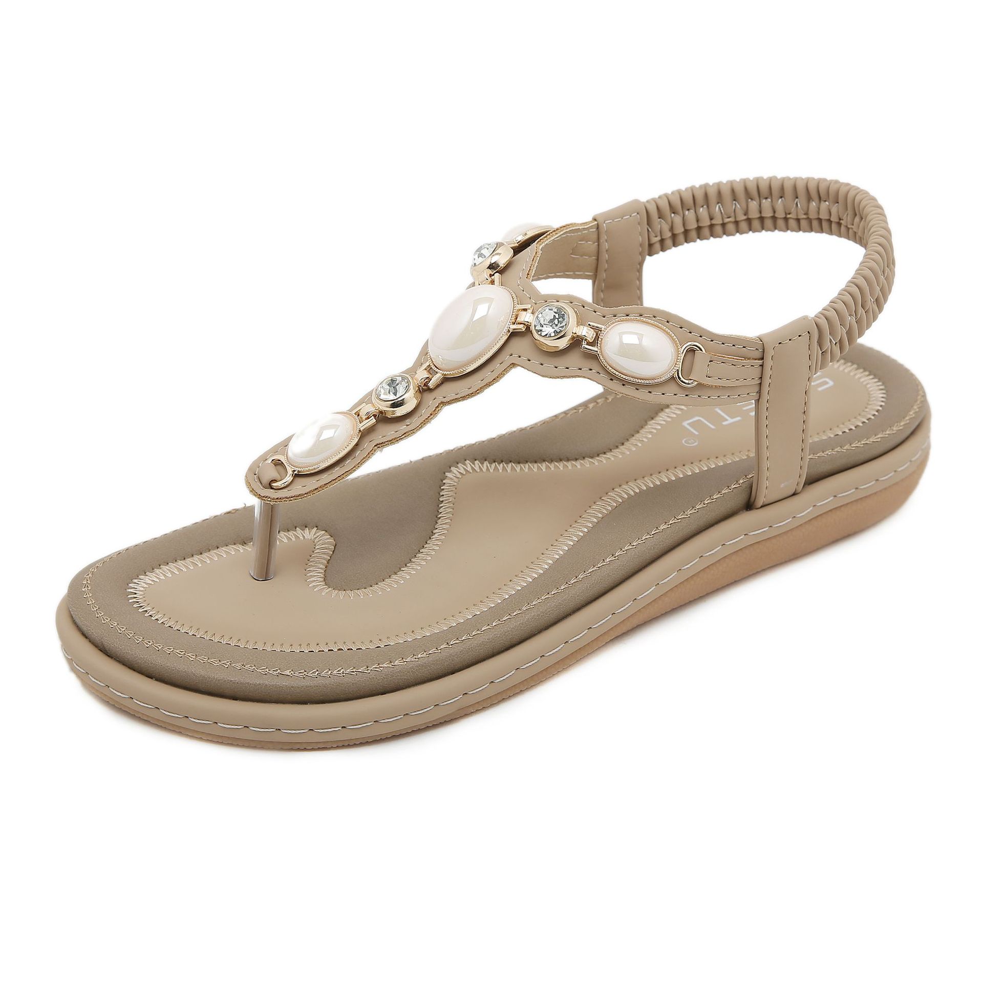 W676-6 Nuovi sandali piatti comodi, casual e alla moda del 2025 per le donne in spiaggia in Thailandia_voghion.com