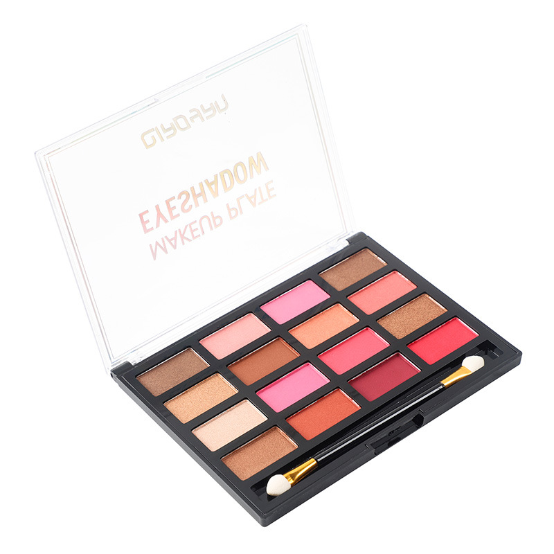 Héichqualitativ Nei 16 Faarwen Peach Makeup Perl Aenschattplack Äerdfaarf Nude Makeup Ufänger sinn net einfach Faarf Makeup Aenschatt ze verschmieren_voghion.com