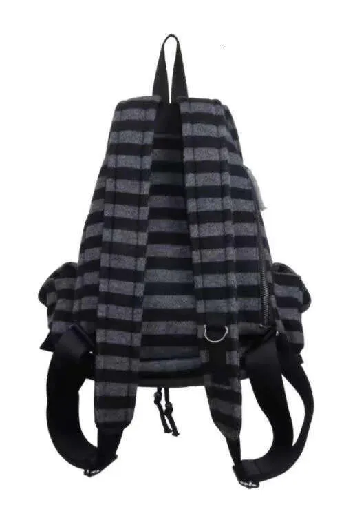 Jeans a righe uguali giapponese e coreano funzionale casual plaid grande capacità coppia borsa a tracolla zaino_voghion.com