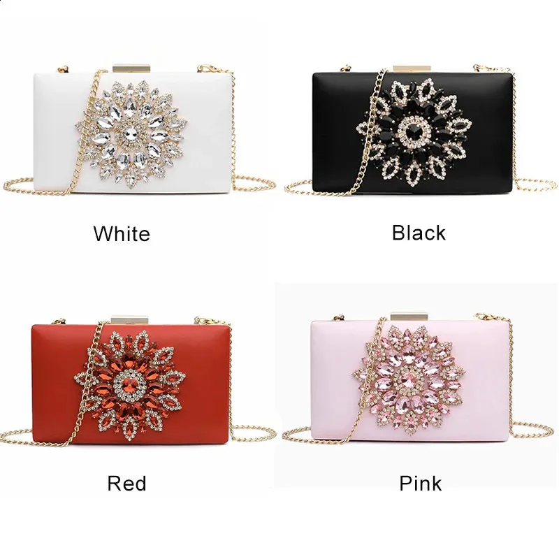 Borsa bianca da sposa pochette da sera da sposa cristallo estate per le donne piccole borse a tracolla 240819_voghion.com