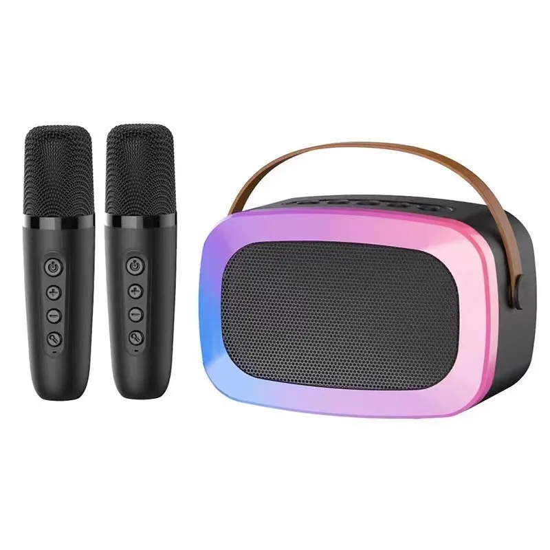 Microphones Mini Portable RGB Waterproof Children's Home Karaoke Speaker Subwoofer High Volume TWS Caixa De Som_voghion.com
