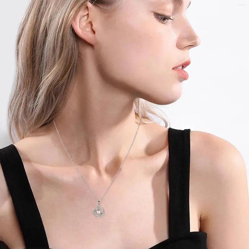 Ketten Stilvolle Micro Nieten Anhänger Halskette Emaille_voghion.com