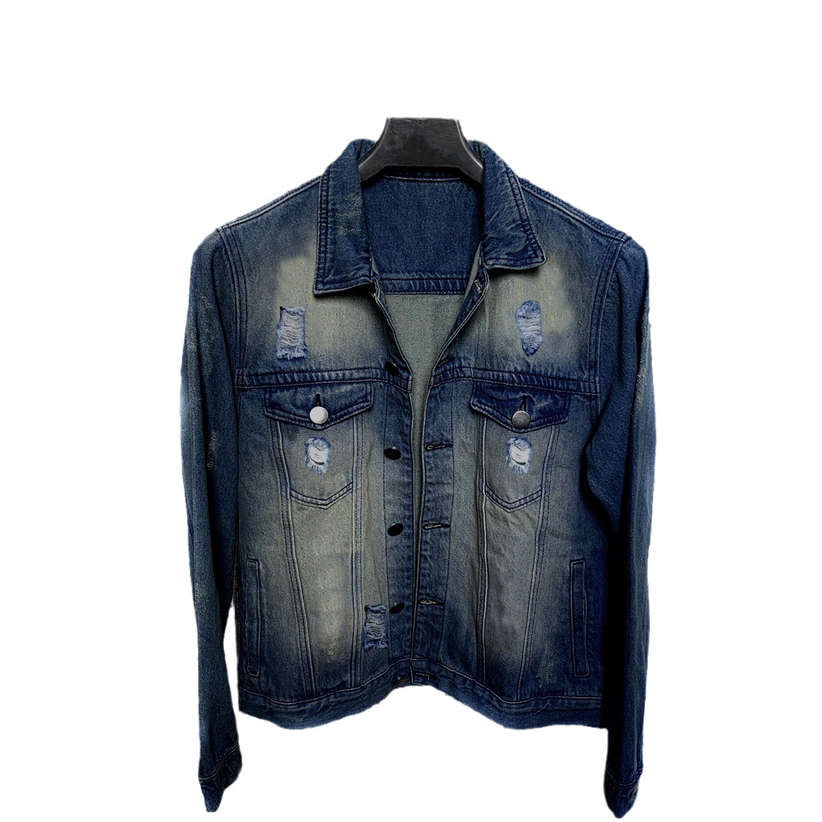 Herrenbekleidung Herbst und Winter Denim Trend Jeansjacke Herren Baseballjacke Mantel_voghion.com