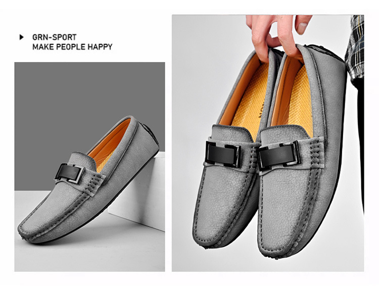 Pánské boty z pravé kůže, luxusní společenské boty, pánské nízké mokasíny, ležérní turistické boty_voghion.com