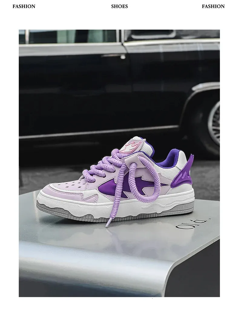 Fashion Purple Mens Skateboard Streetwear Spring Low Top Board Sneakers Man Unisex Trend Shoes Basket Homme 240704_voghion.com