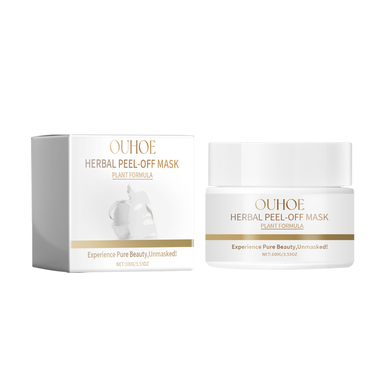 OUHOE Shrinks Pores Deep Gently Cleans Blackhead Acne Removing and Tearing facial mask_voghion.com