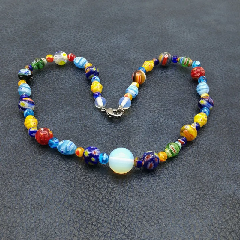Ketten Mode Rad Millefiori Murano Glas Halskette 6-14mm_voghion.com