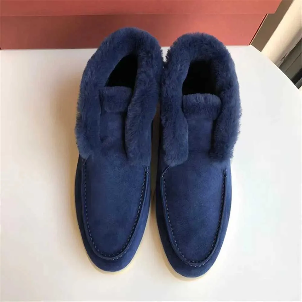 Casual Winter Short Snow Boots for Women Natural Wool Fur Loafers Cow Suede Warm Flat Shoes L * P z241106_voghion.com