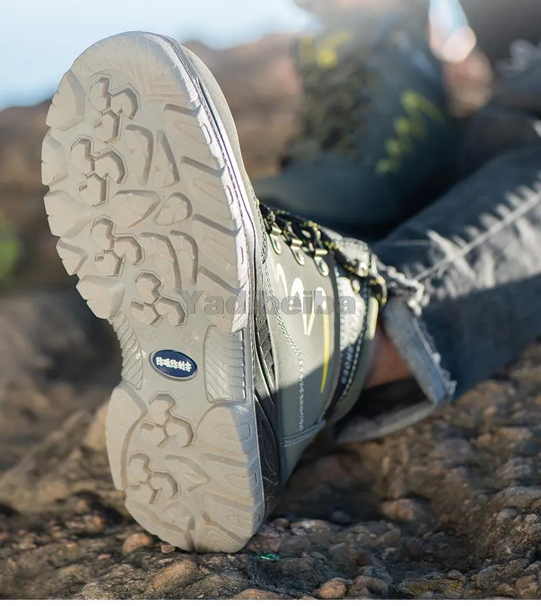 Für Sicherheit Wasserdichte Sicherheit Knöchel Schuhe Anti-smashing Stahl Kappe Kappe Winter Männer Bau Arbeit Stiefel a60c_voghion.com