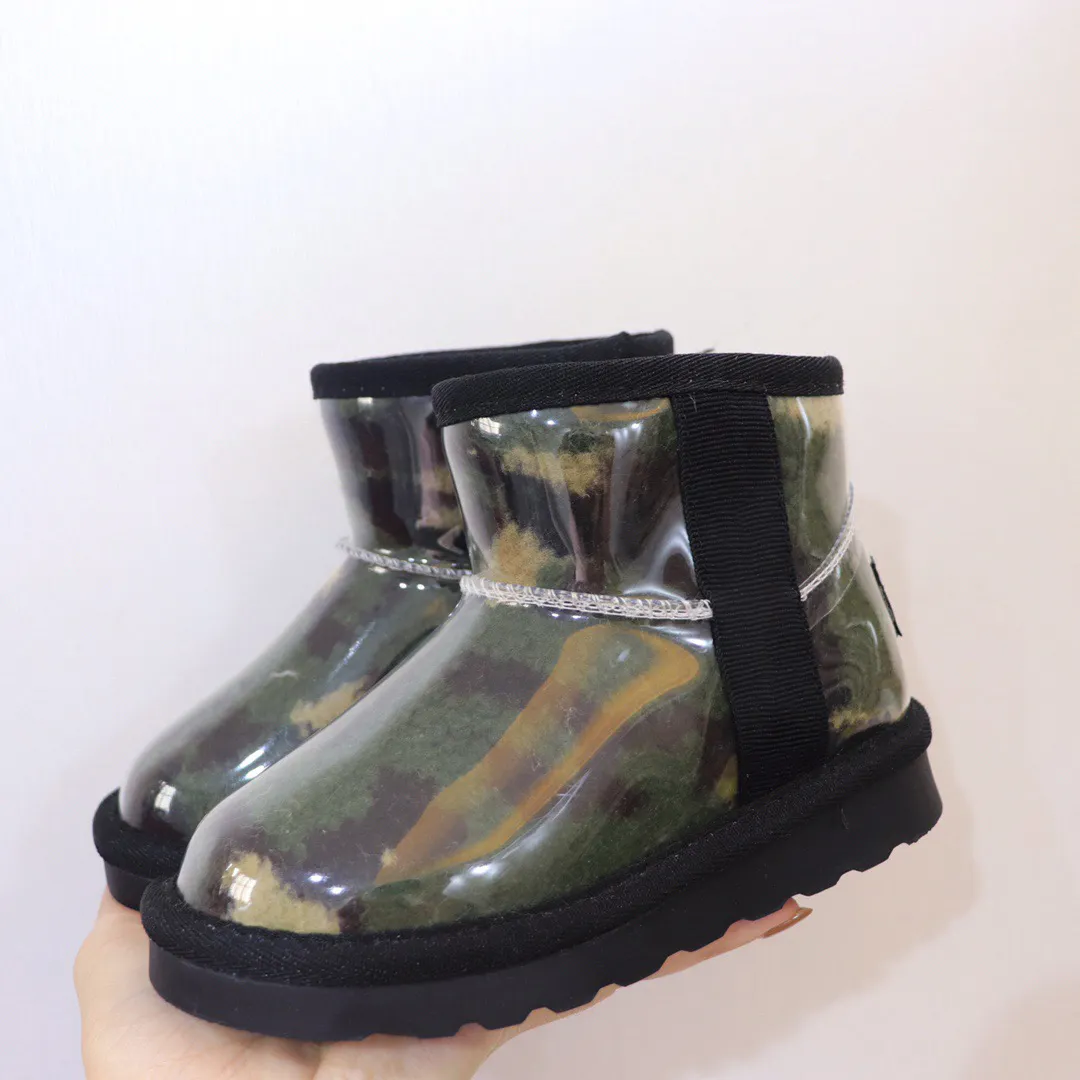 Winter Children Snow Transparent waterproof Plush Warm Shoes Kids Boots Thick Sole Anti-slip Ultra Mini Boot Baby Boys_voghion.com