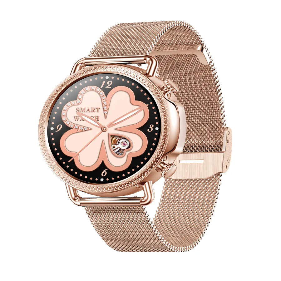 V25 Women's Smart Watch Full Circle Full Touch Temperature Monitoring Custom Push Dial_voghion.com