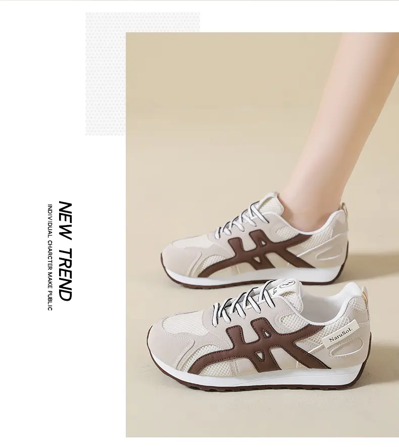 Chaussures de mode décontractées pour femmes, double maille respirante, style sport et extérieur, niche tendance_voghion.com