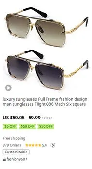 Designer Marke Männer Frauen Pilot Sonnenbrille UV400 Brillen Brille Vollformat Top Sonnenbrille mit Box_voghion.com