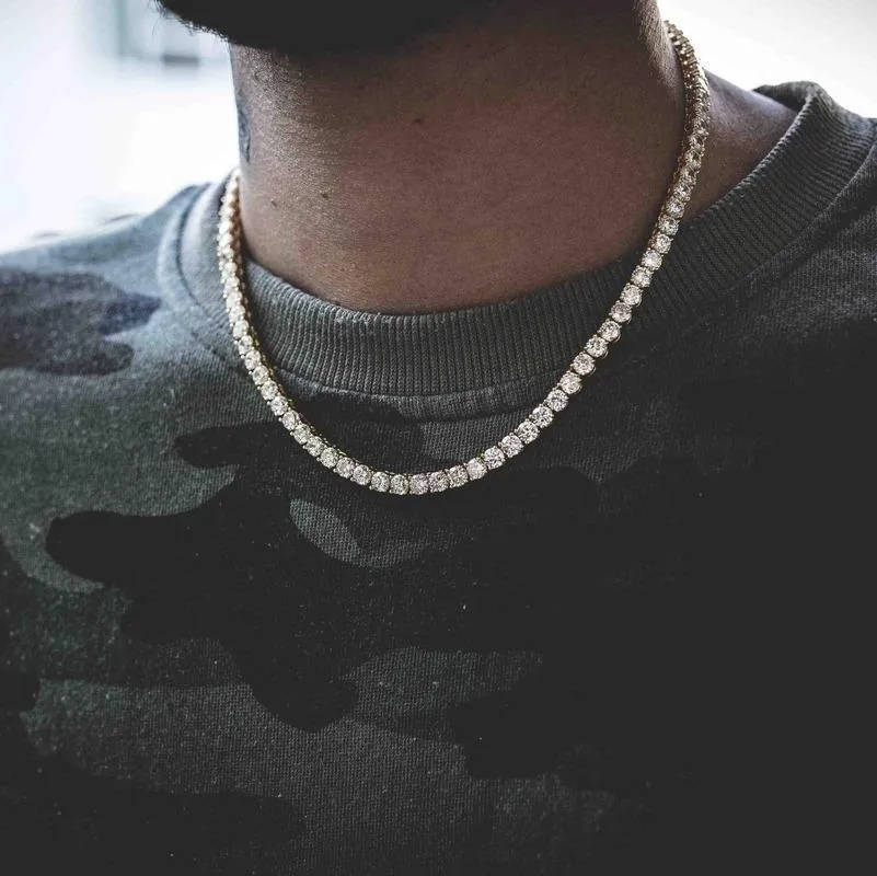 Verige za moške in ženske zlate kvadratne verižice ledeni diamanti hip hop ogrlica choker sier bling luksuzen nakit za_voghion.com