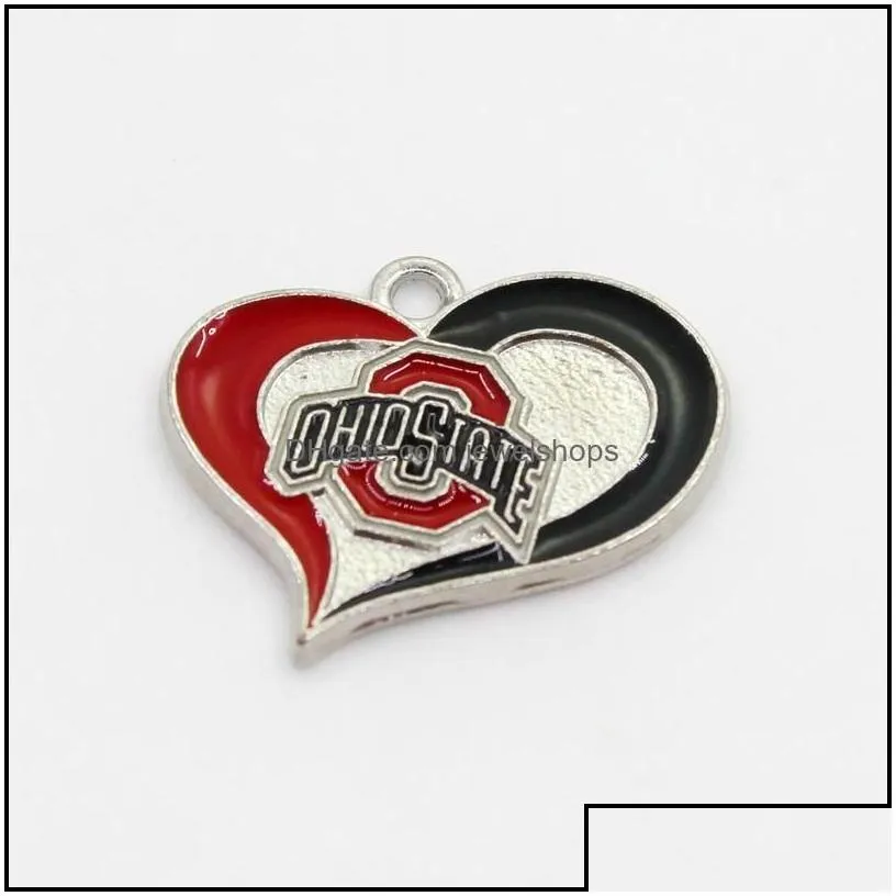 Charms US NCAA Football University Team Ohio State Buckeyes Anhänger DIY Halskette Ohrringe Armband Armreifen Knöpfe_voghion.com