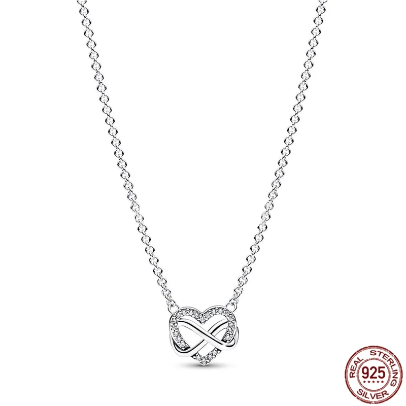 Klassiskt glänsande runt hjärta fyrkantigt hänge halsband hängsmycken_voghion.com