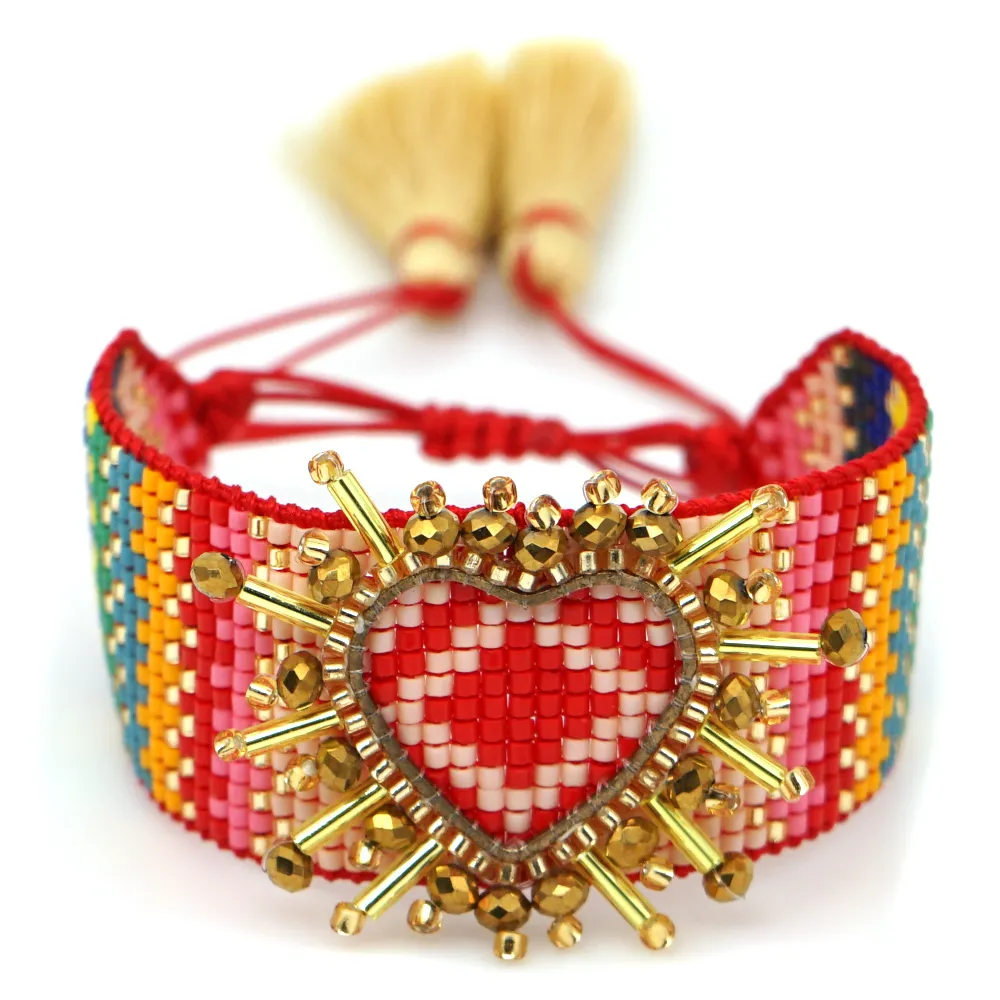 Go2boho MIYUKI 3D Hart Armband Bohemian Armbanden Pulseras Mujer Moda 2019 Vrouwen Armband Sieraden Boho Chic Handgemaakt_voghion.com