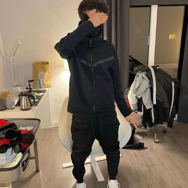 Heren hoodie mode casual sport rits jas broek set_voghion.com