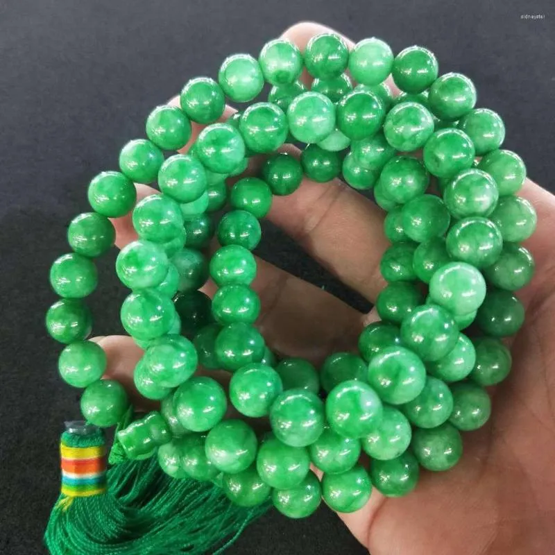 Ketid Jade Smaragd Kuivatatud Roheliste Ümmarguste Helmeste Käevõrud 108 Buddha_voghion.com