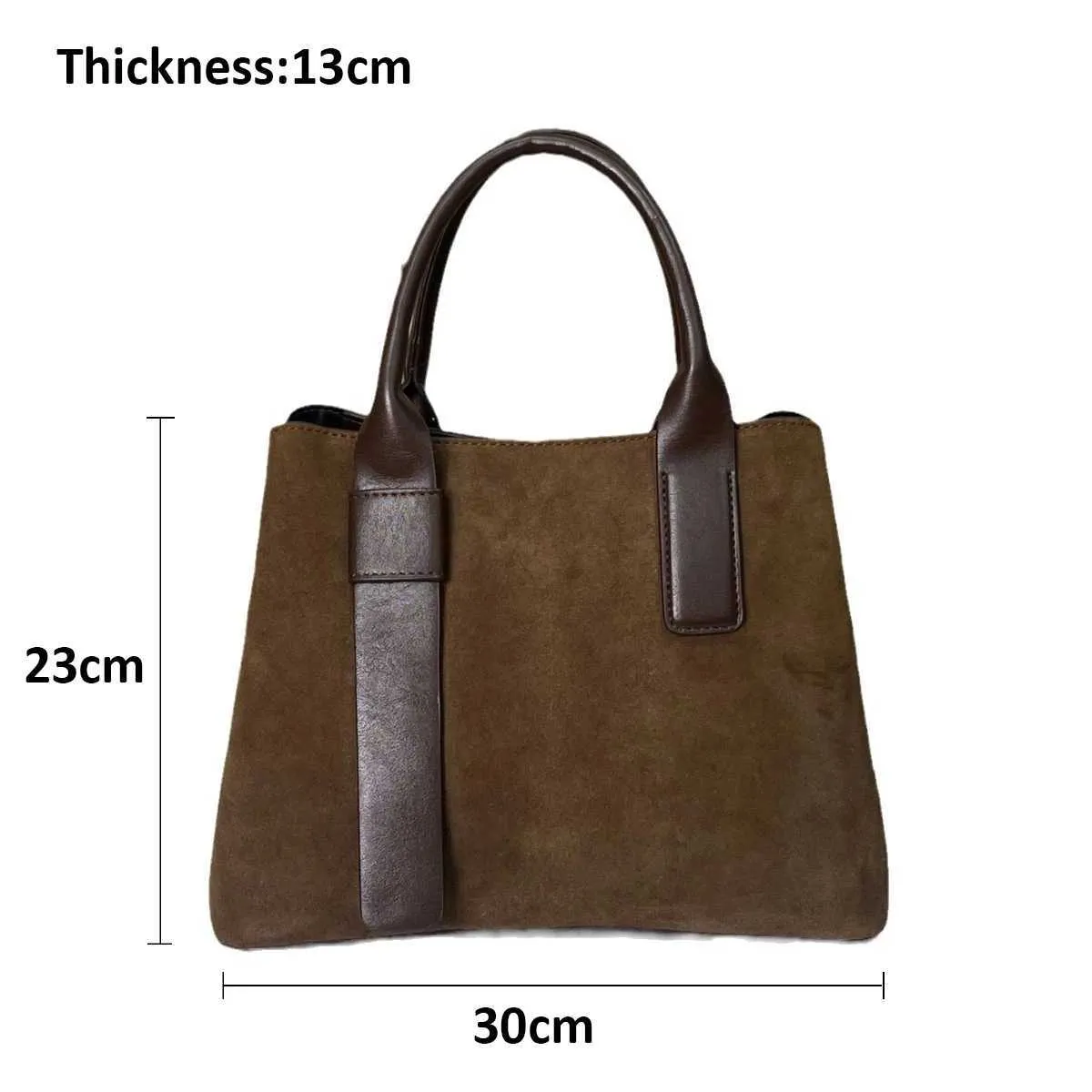 Sacs à main en daim texturé pour femmes, élégant, solide, poignée en PU, carré, grande capacité, pour les déplacements quotidiens, bandoulière souple_voghion.com