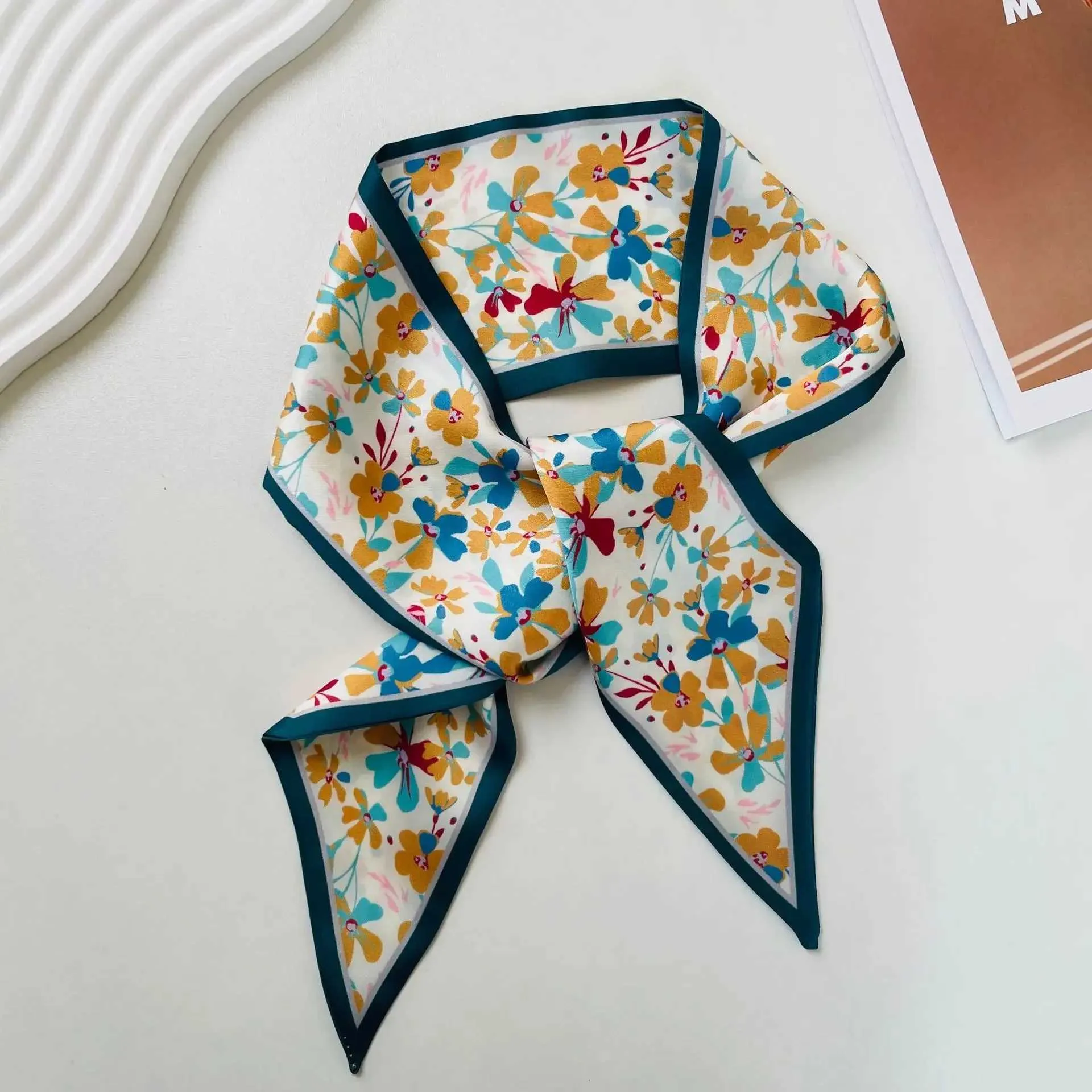 Damen Taschen Elegante RAL-Muster Frühling Sommer Seidenschals Quadratische Kopf- und Hals-Stirnbänder Halsbänder Y241121_voghion.com