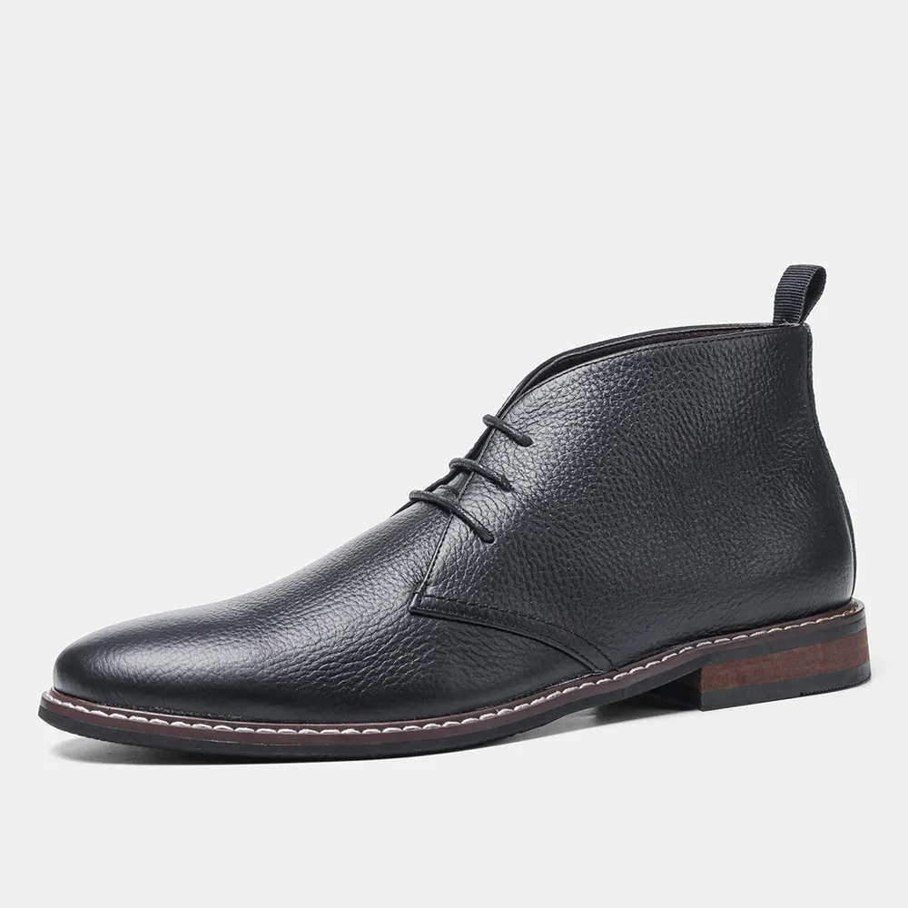 Bottines en cuir véritable pour hommes, bottines de marque de qualité pour hommes_voghion.com