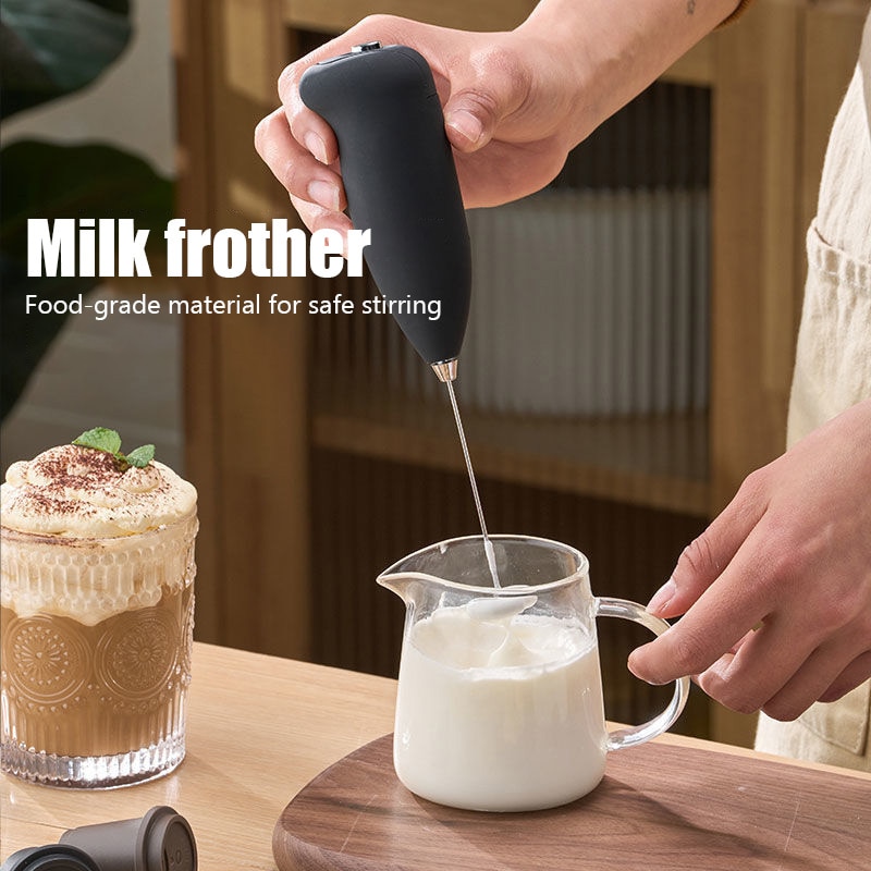 Milk Frother Handheld Mixer Electric Coffee Foamer Egg Beater Cappuccino Stirrer Mini Portable Blenders Home Kitchen