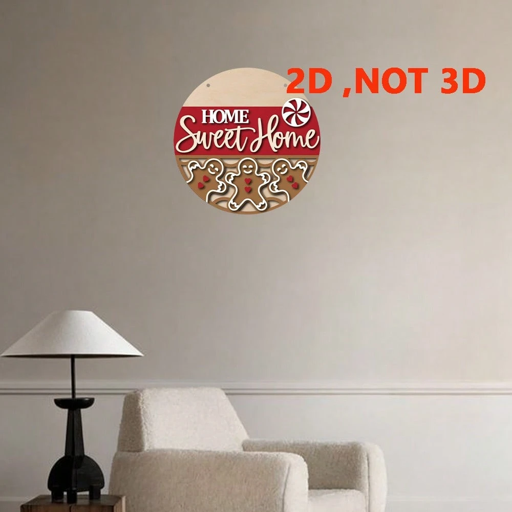 Runde Hängedekoration aus Holz – 20 x 20 cm, für drinnen und draußen, ideal für Weihnachten und festliche Anlässe._voghion.com