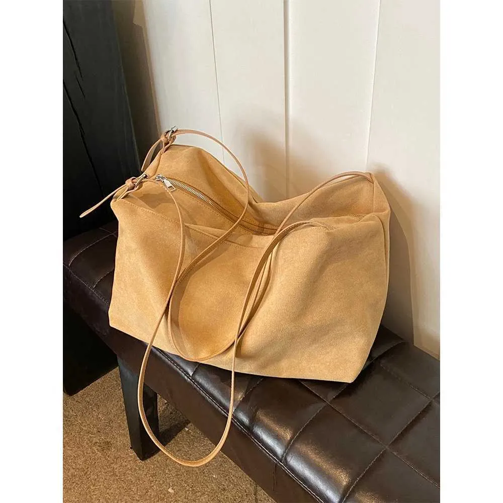 Suede for Women Solid Satchels Large Capacity Crossbody Bags Female Casual Soft Shoulder Bag Travel Storage PacksC241212_voghion.com