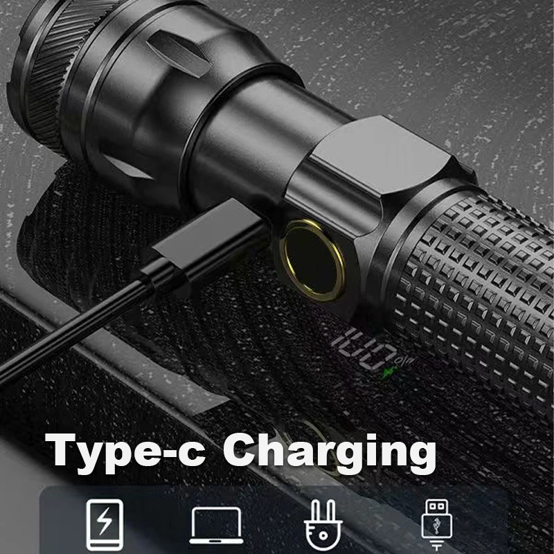 Led Tactical Flashlight Rechargeable Aluminum Torch For Camping_voghion.com