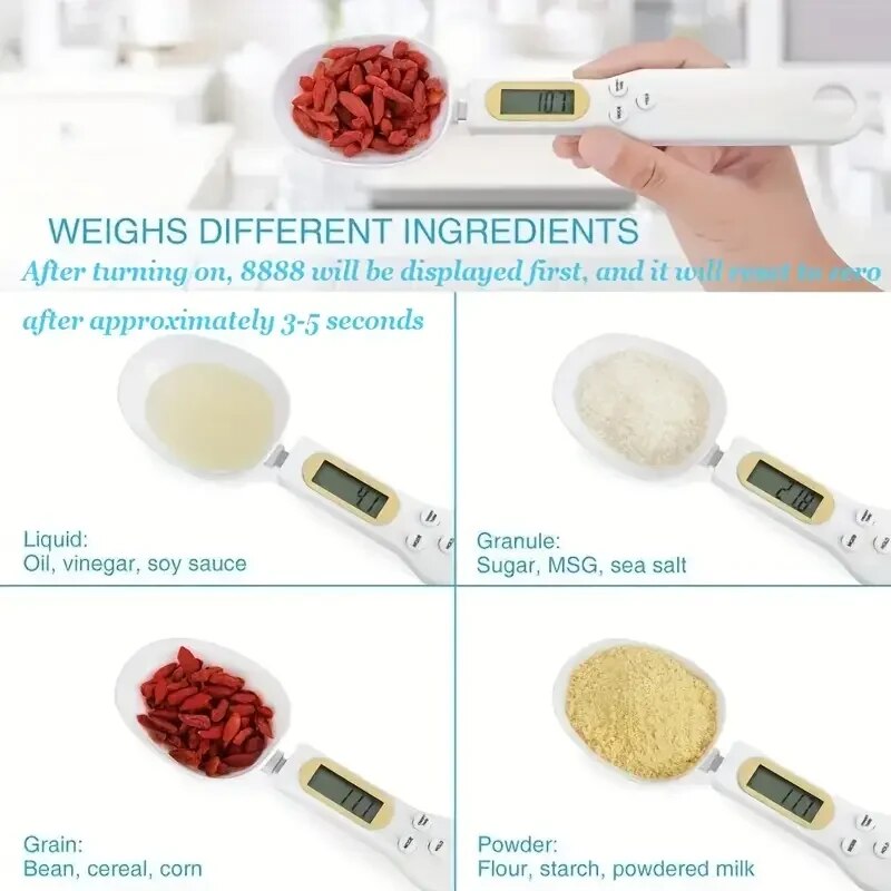 Mini Spoon Scale Digital Kitchen Scale Electronic LCD Food Scale 0.1-500g Cooking Flour Milk Coffee Powder Weight Measure Spoon_voghion.com