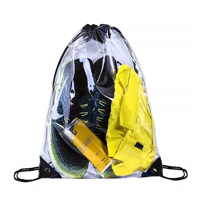 New Transparent Drawstring Backpack Fruit storage Tote Gym Bag Sport Pack Unisex Large Capacity Lightweight Beach_voghion.com