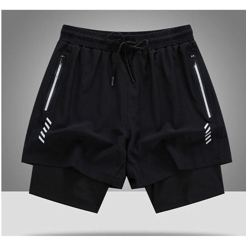 Căptușeală interioară din trei piese, stil american, cu strat dublu, pantaloni scurți de baschet din două piese, cu uscare rapidă, pantaloni sport largi,_voghion.com