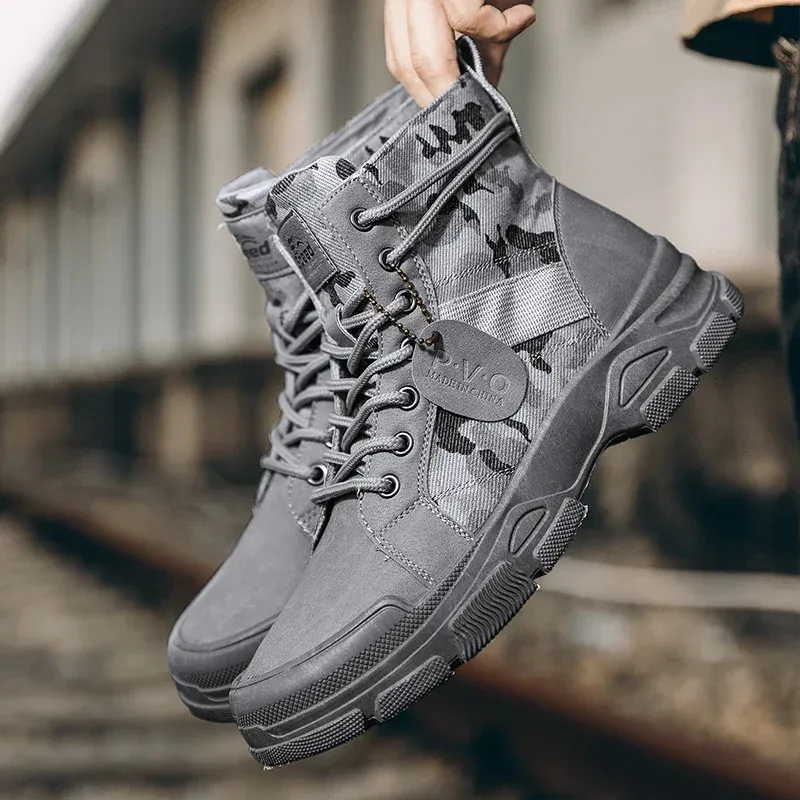 Herren Wanderschuhe Atmungsaktiv Camouflage Freizeit Stiefel_voghion.com