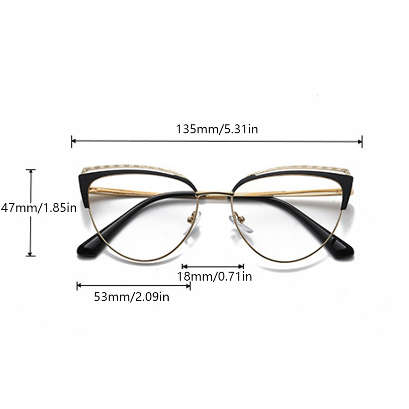 Mode Nieuwe Cat Eye Anti-Blauw Licht Frame Internet Beroemdheid Zelfde Stijl High-End Ins Blote Gezicht Afslanken Zonder Recept_voghion.com