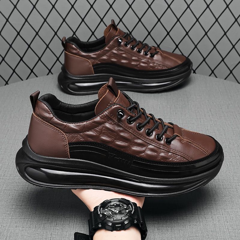 Lichte retro krokodillenpatroon heren leren schoenen_voghion.com