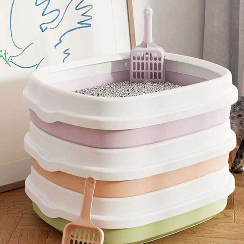 Size Semi Enclosed Detachable And Convenient Toilet Pet Supplies PP Cat Litter Box_voghion.com