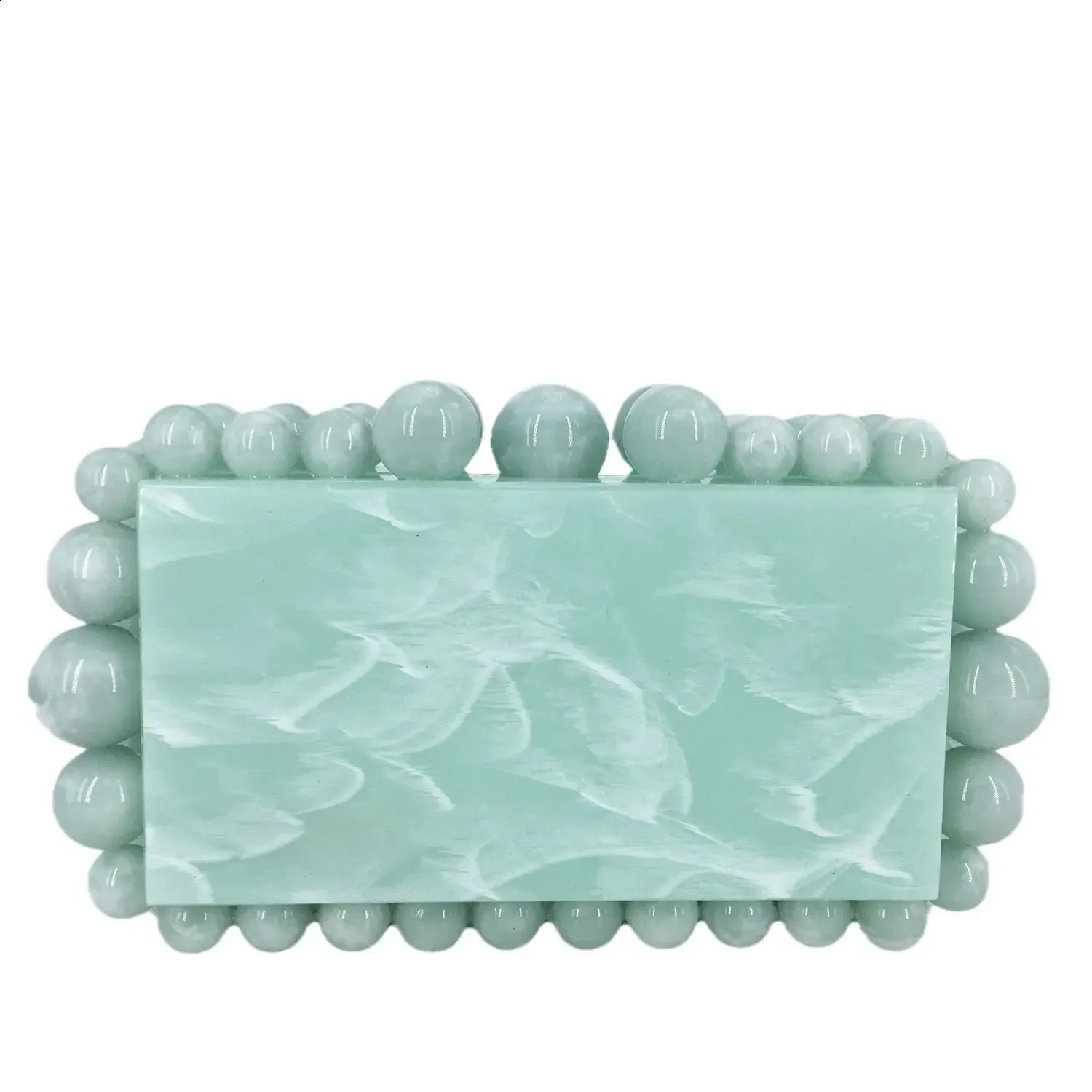 Acryl Box Clutch Perlen Abendtasche Für Damen Umhängetasche_voghion.com