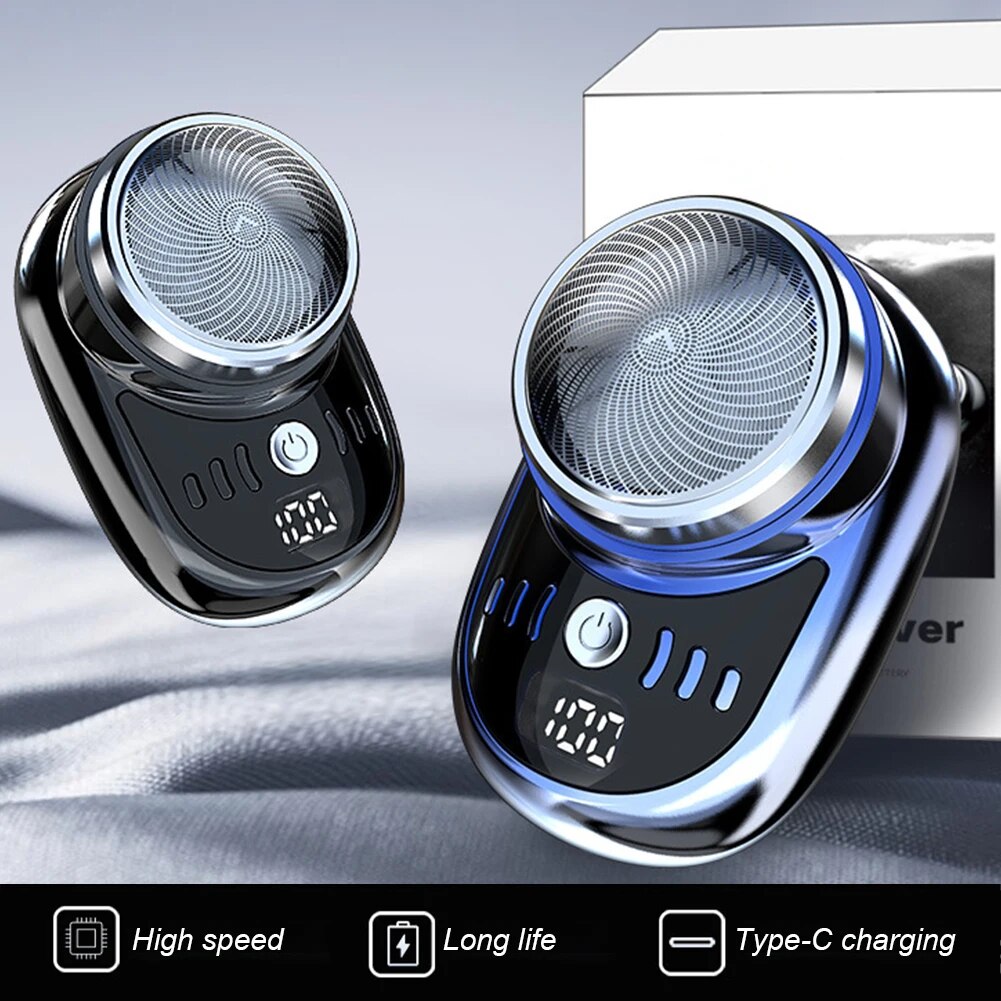 Afeitadora eléctrica portátil para hombre, ideal para viajes, en seco y húmedo, con USB, para rostro y barba. Mini máquina de afeitar para hombre.