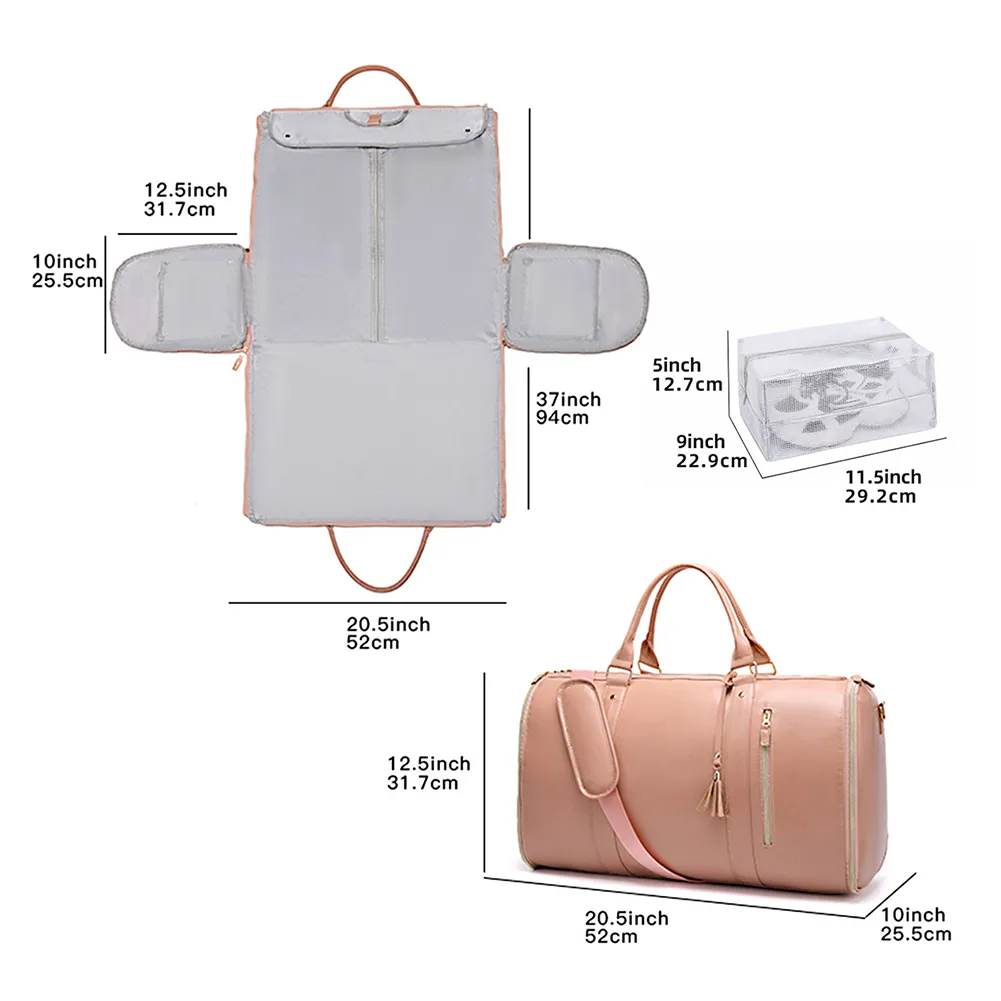 Kleidungsfaltenanzug-Aufbewahrung, große Kapazität, Handheld-Lager mit Schuhbeutel für Wochenendausflüge_voghion.com
