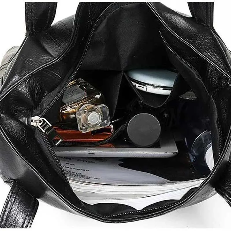 Women's Shoulder Bag Pu Leather Commuter Handbag Large Capacity_voghion.com