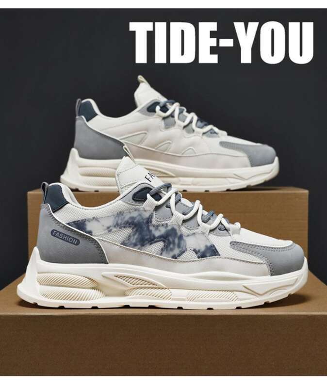 Scarpe da papà casual sportive con suola spessa e versatili alla moda da uomo, in rete traspirante, primavera 2025_voghion.com
