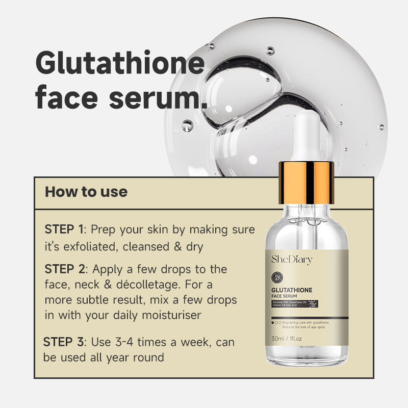 SheDiary Full English Essence Glutathione Brightening Skin Tone Produit de soin liquide original_voghion.com
