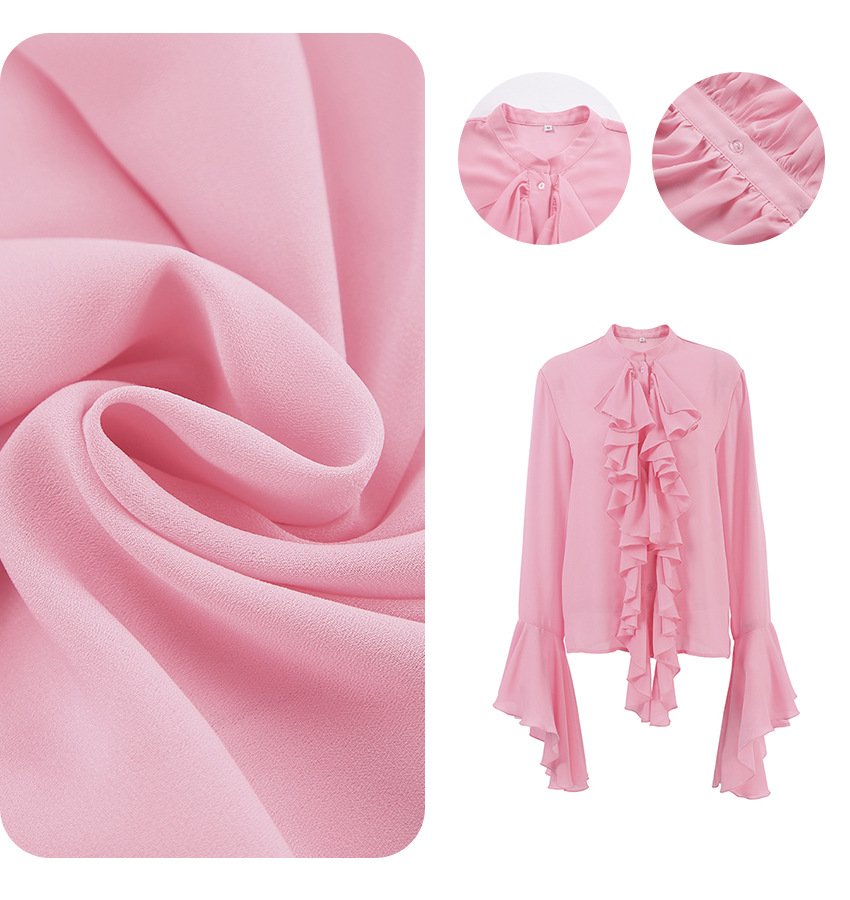 Women's Ruffle Long Sleeve Blouse Elegant Cardigan Autumn Top_voghion.com