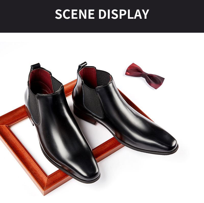 Botines de cuero genuino para hombre_voghion.com