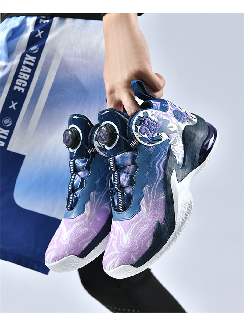 Neue High-Top-Basketballschuhe Herren aus Mesh-Gewebe, atmungsaktive Sportschuhe, rutschfeste Drehknopfschuhe für_voghion.com