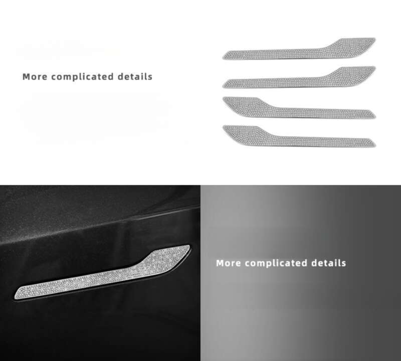 Potrivit pentru modificările interioare ale modelului Tesla, volan, mâner ușă, autocolant decorativ cu diamant pentru sigla mașinii_voghion.com