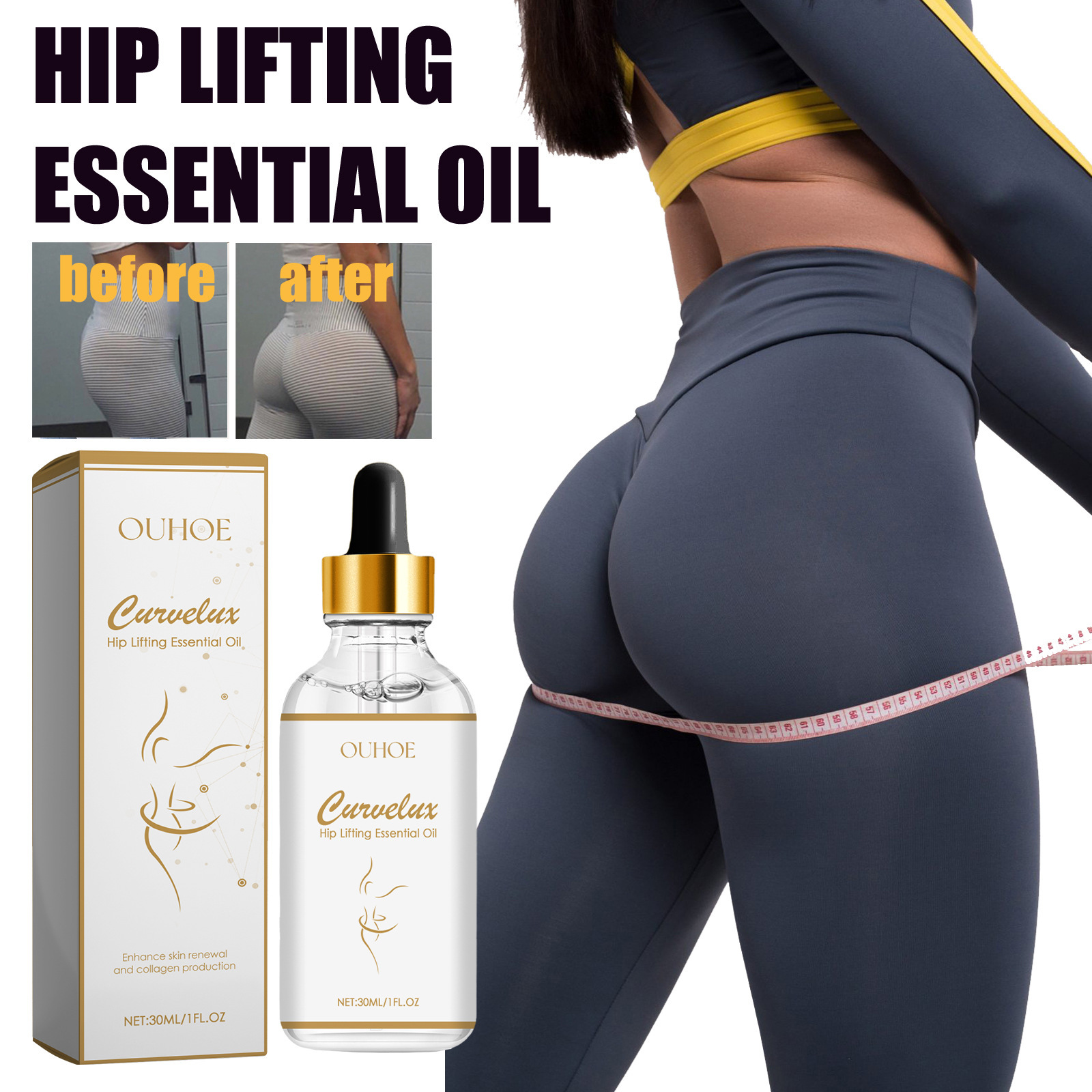 OUHOE Essential Oil Lifting, Upwarping, Firming, Line Plastic Lifting and Hip Beautifying essence_voghion.com