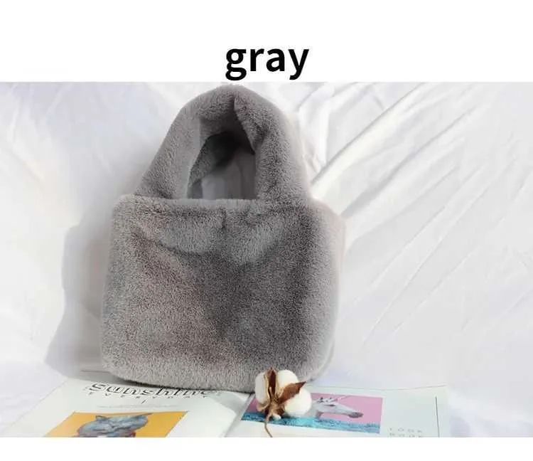 Fi Winter Bucket Artificial Fur Small Casual Shoulder Bag Design Womens Club Wallet Handbag Y241025_voghion.com